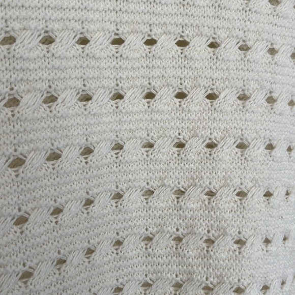 Roxy Womans White Sweater Boho Boxy Beachy Medium - Picture 7 of 11